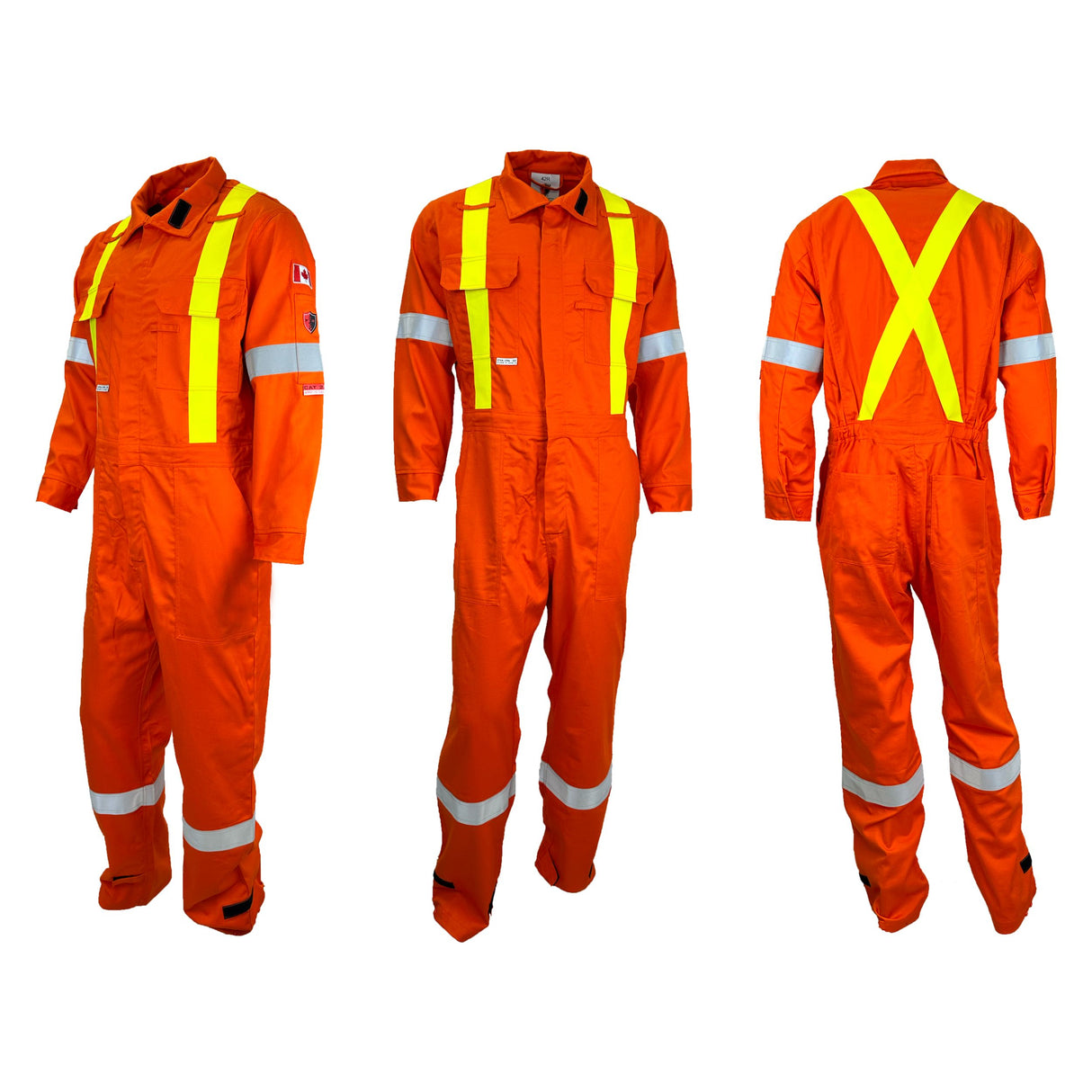 Orange FR Arc Flash Insulated Coveralls by Atlas Workwear with OHSA Striping Style 1052