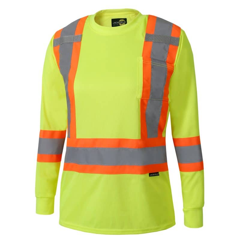 Women's High-Vis Long Sleeve T-Shirt by Jackfield - Style 11-665R