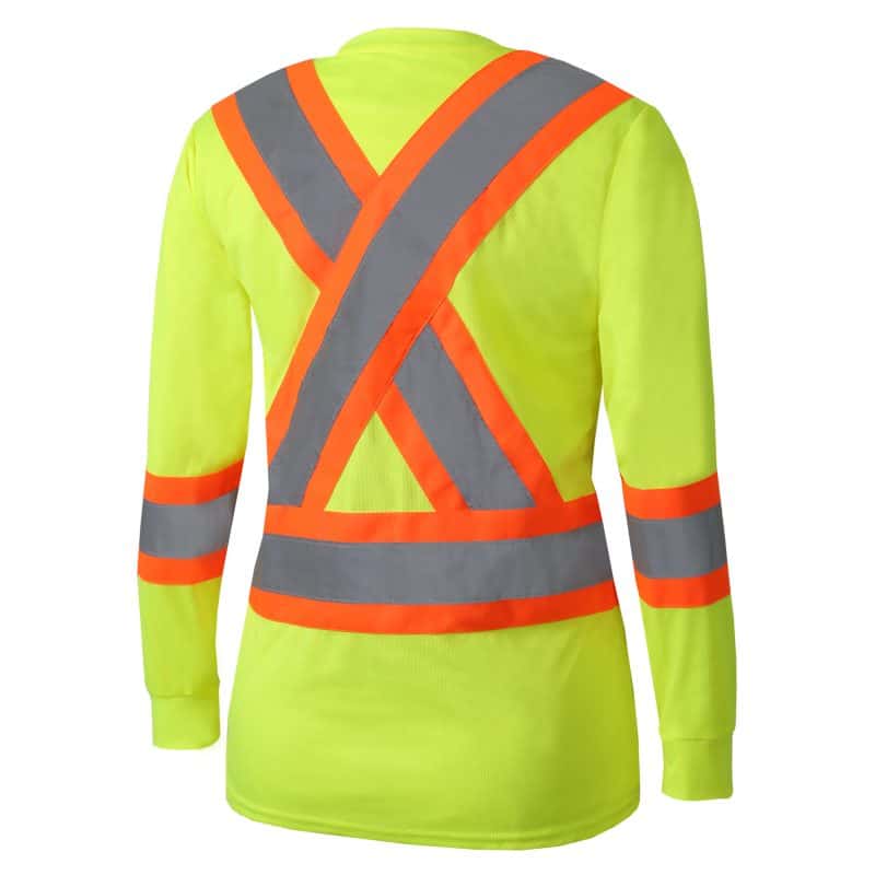Women's High-Vis Long Sleeve T-Shirt by Jackfield - Style 11-665R