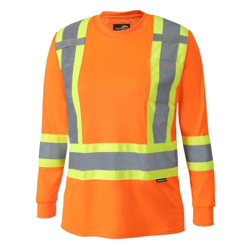 Women's High-Vis Long Sleeve T-Shirt by Jackfield - Style 11-665R