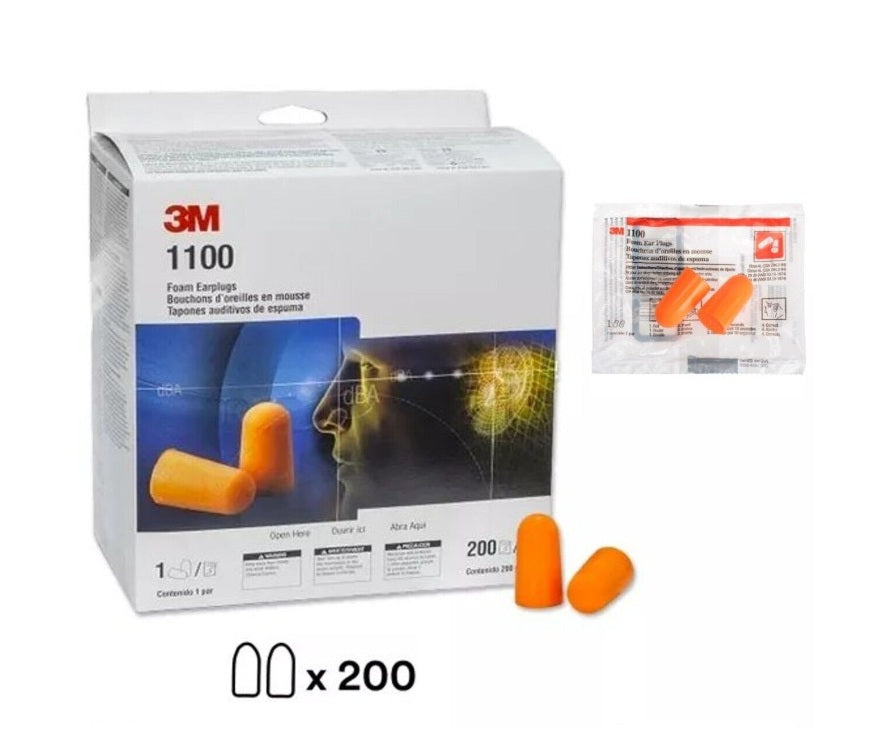 3M™ Orange Foam Earplugs, Style 1100
