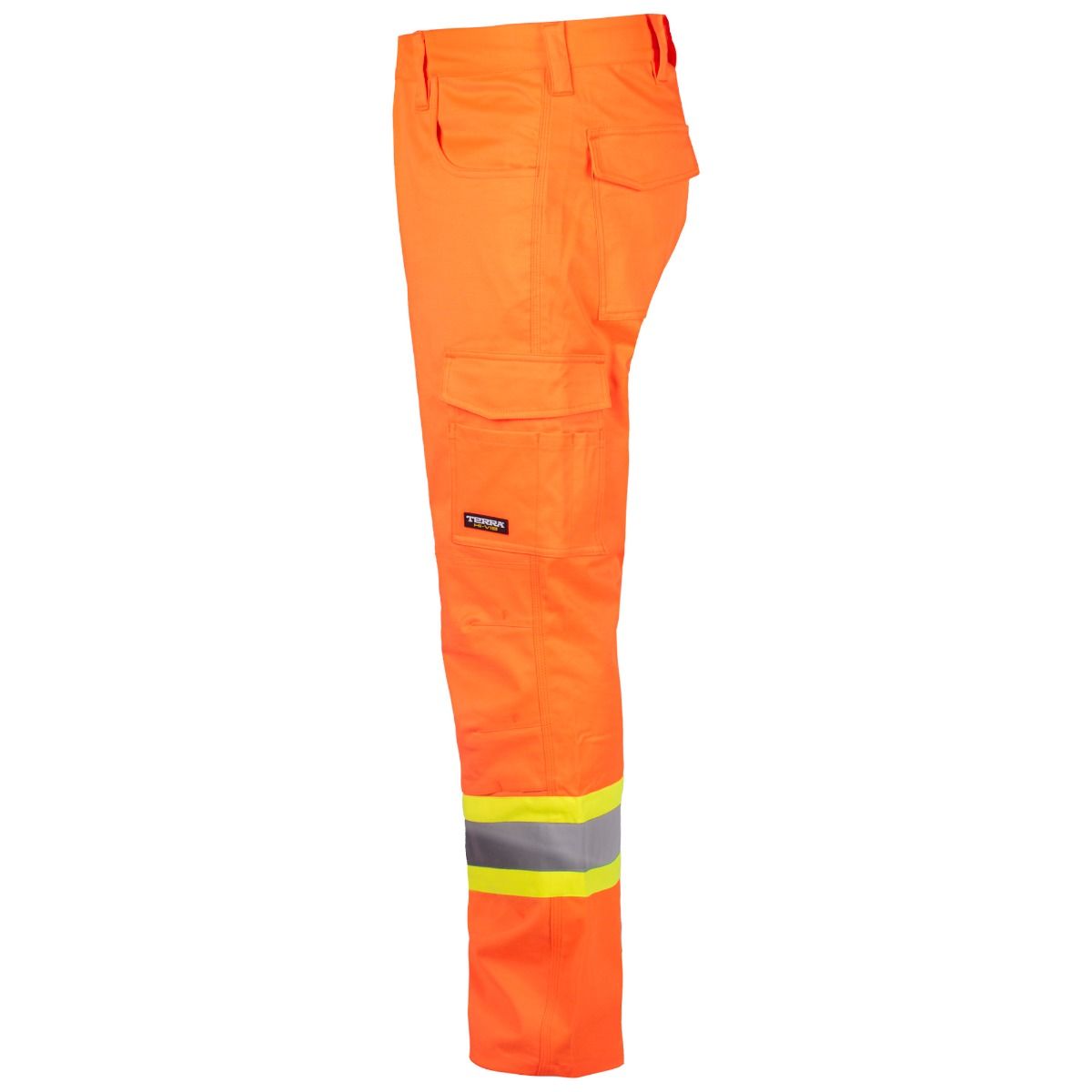 Orange Hi-Vis Cargo Pants with Knee Pockets by TERRA Workwear - Style 116618
