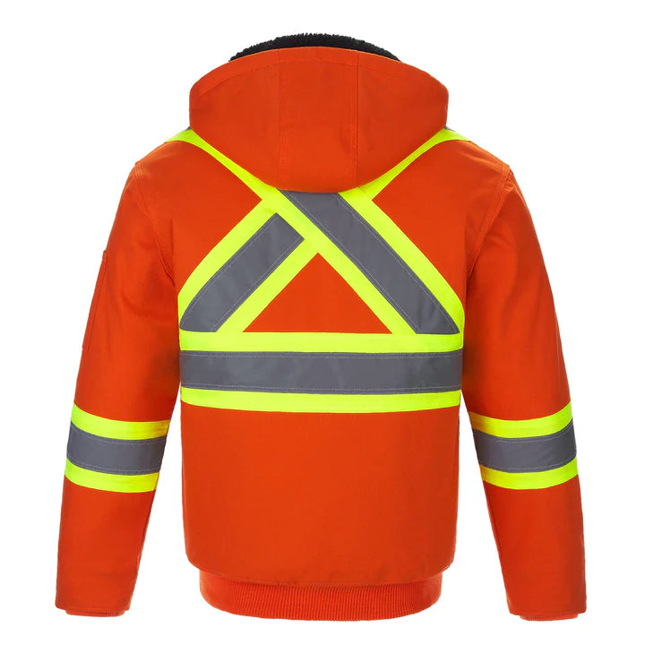 CX2 International - Cotton Canvas Hi-Vis Bomber Jacket w/ Detachable Hood - Style L01290
