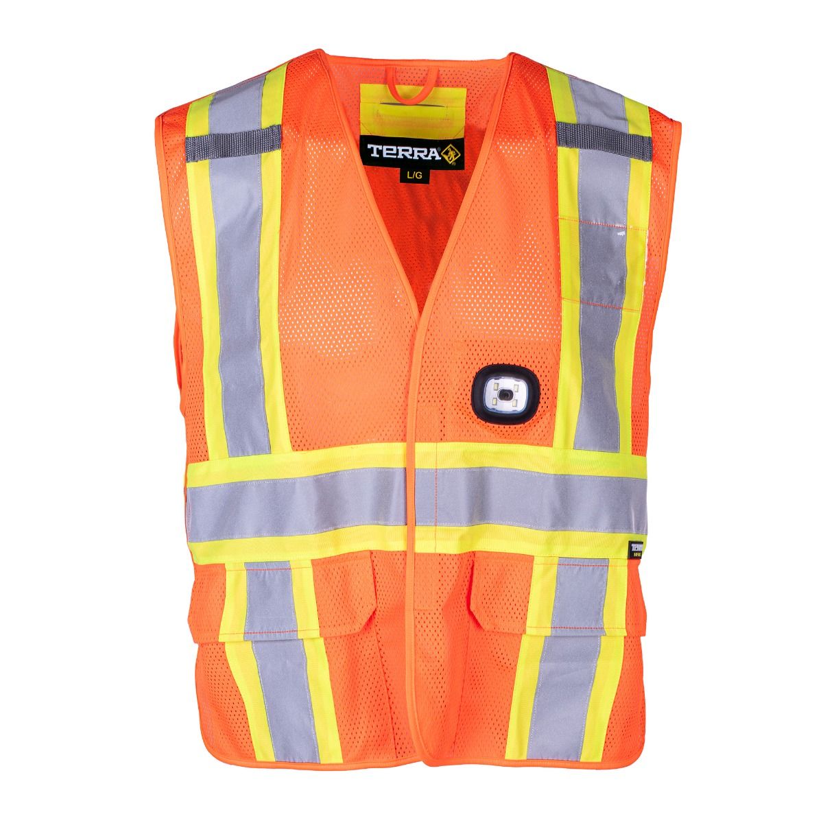 Hi-Vis Safety Vest with LED Light by Terra Workwear - Style 116631