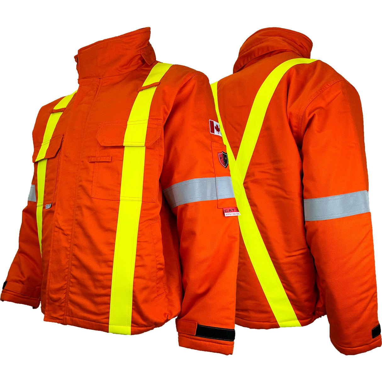 Orange Atlas Guardian FR/AR OHSA Hi Vis Bomber Jacket by Atlas Workwear - Style 2153OR