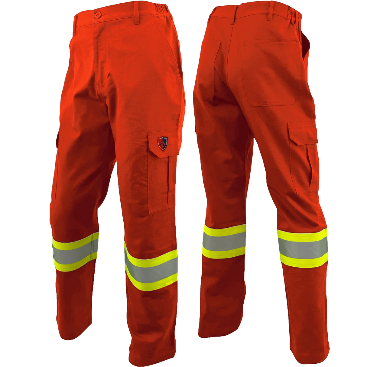 Orange FR / Arc Flash Cargo Pants w/ Hi Vis 4" Striping by Atlas Workwear - Style 4054OR