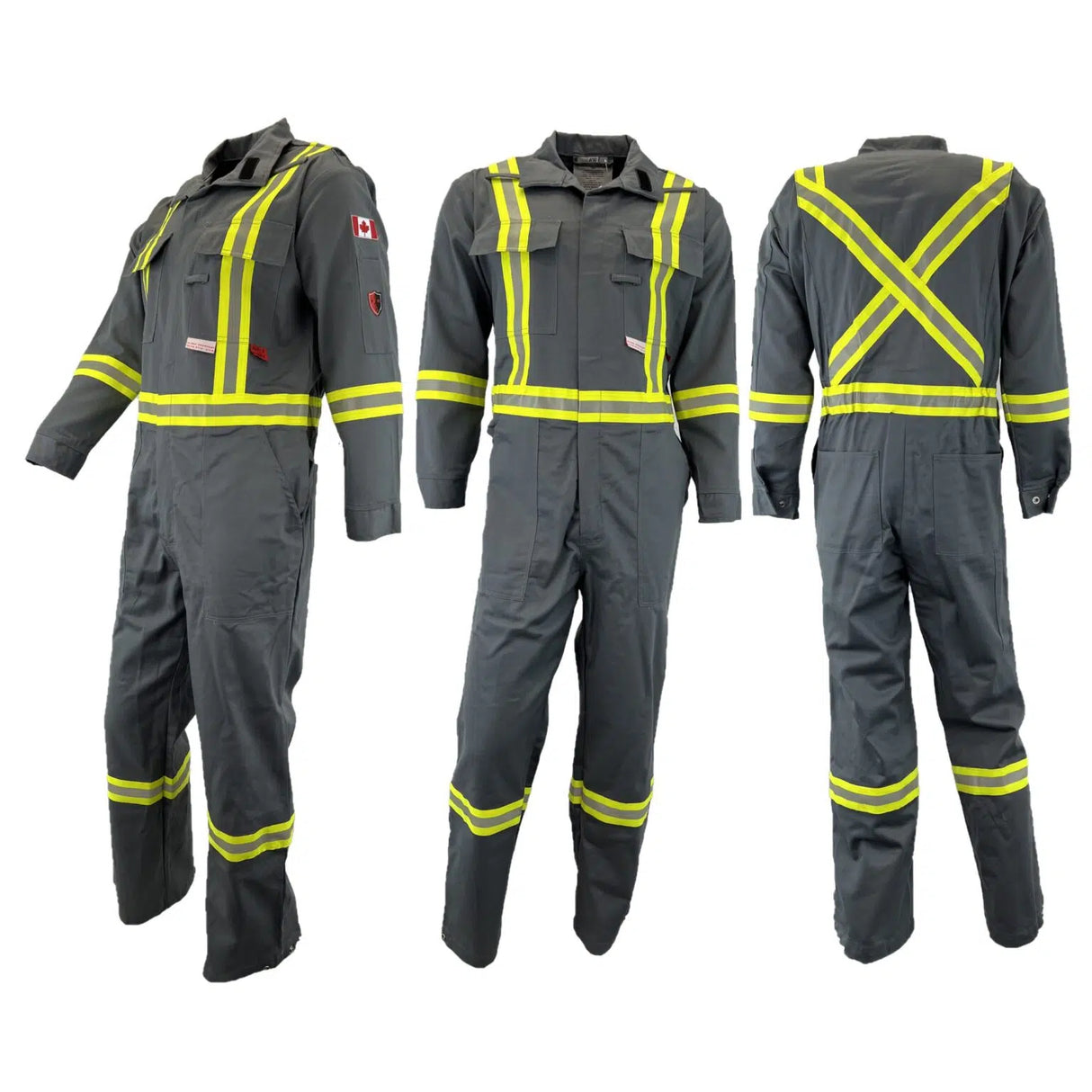 GREY Atlas Guardian FR/AR 2 Inch Striping Coveralls - By Atlas Workwear Style 1072