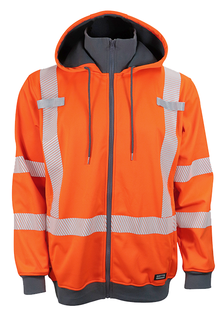 Orange Hi-Visibility, Water Resistant Super Hoodie by Gatts Workwear - Style SHOODX2