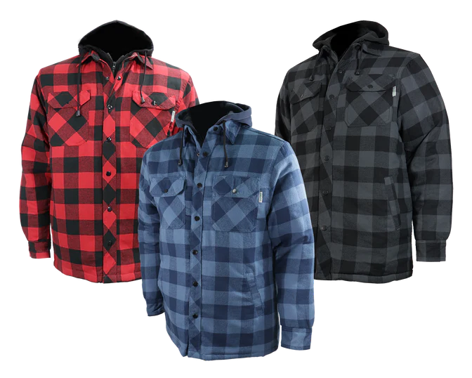 Flannel Lined Shirt with Hood by GATTS Workwear - Style626DCF