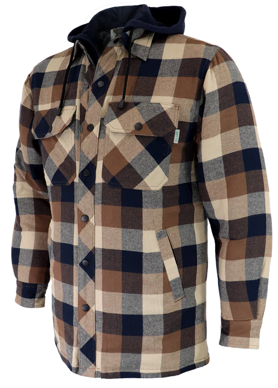 Flannel Lined Shirt with Hood by GATTS Workwear - Style 630DCF