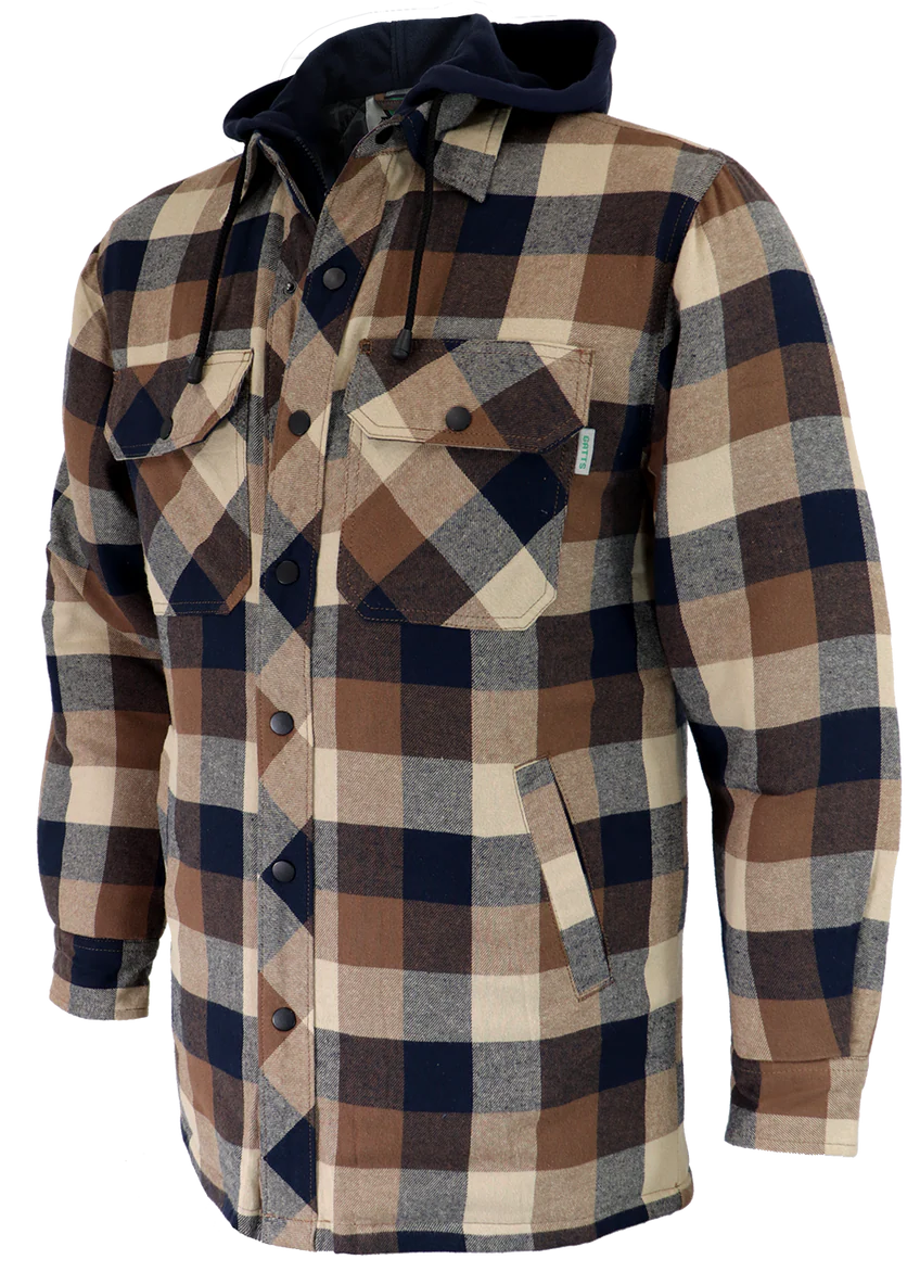 Flannel Lined Shirt with Hood by GATTS Workwear - Style 630DCF