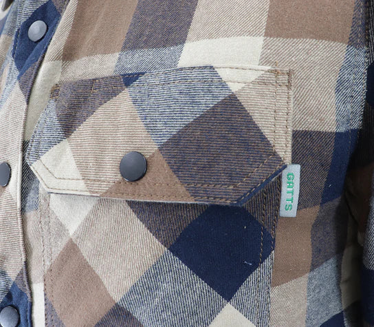 Flannel Lined Shirt with Hood by GATTS Workwear - Style 630DCF