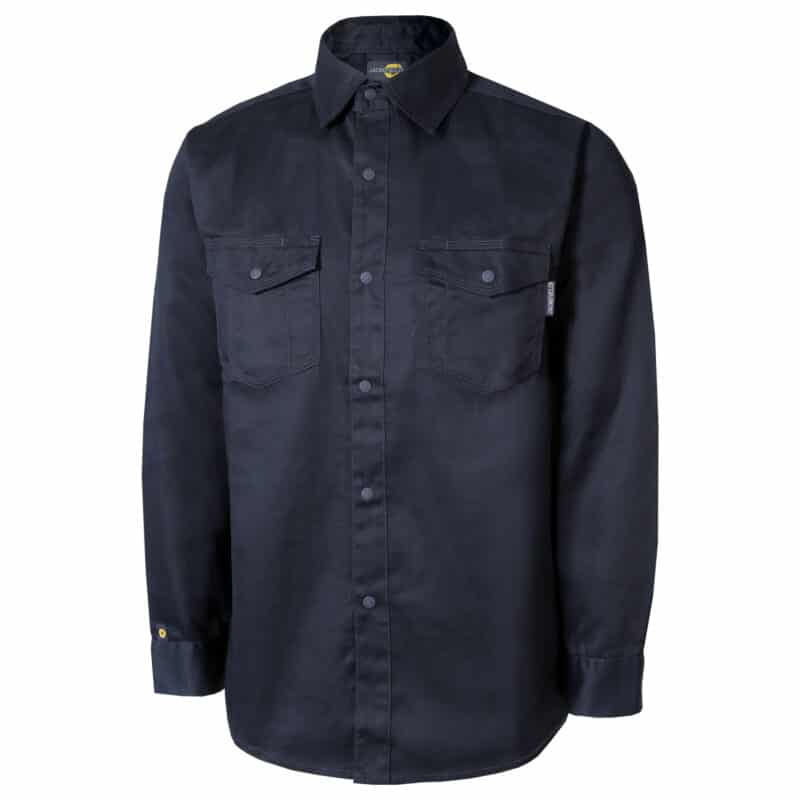 Navy Long Sleeve Shirt With Rustproof Snaps by Jackfield - Style 70-200
