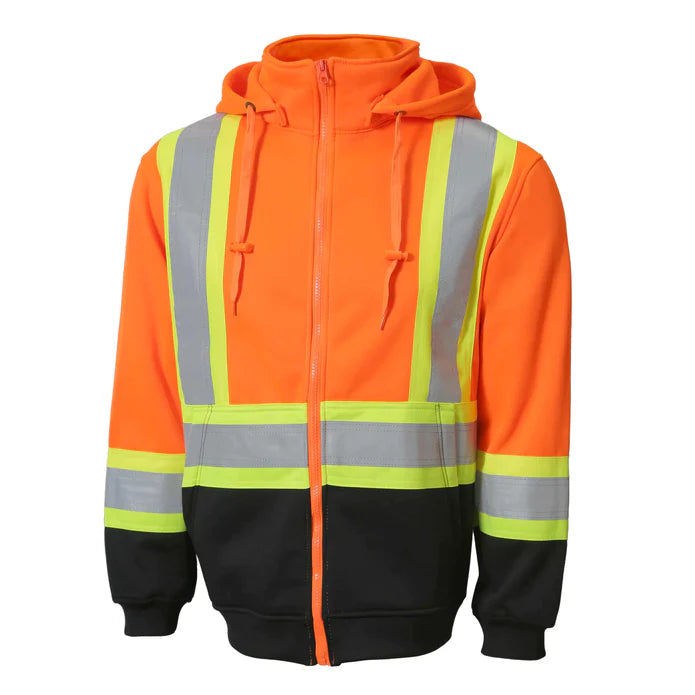 Hi-Vis Hooded Polar Fleece Jacket by Jackfield - Style 70-713R