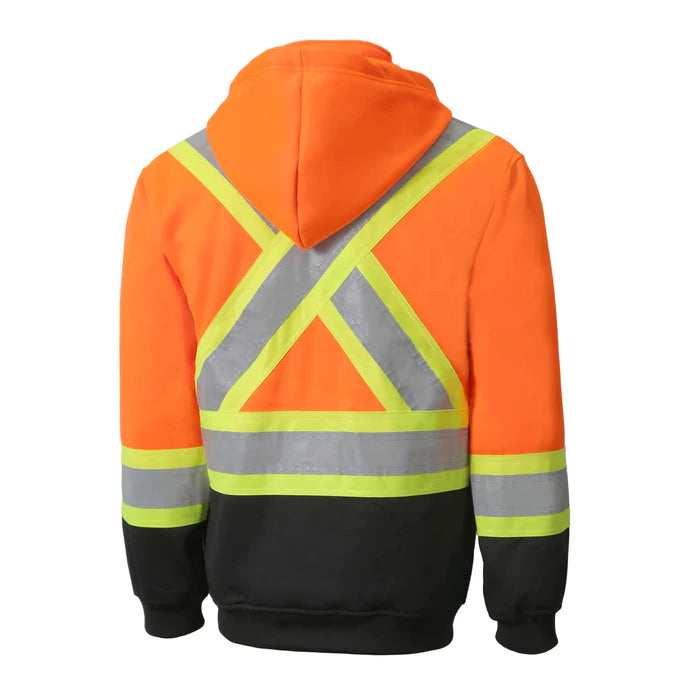 Hi-Vis Hooded Polar Fleece Jacket by Jackfield - Style 70-713R