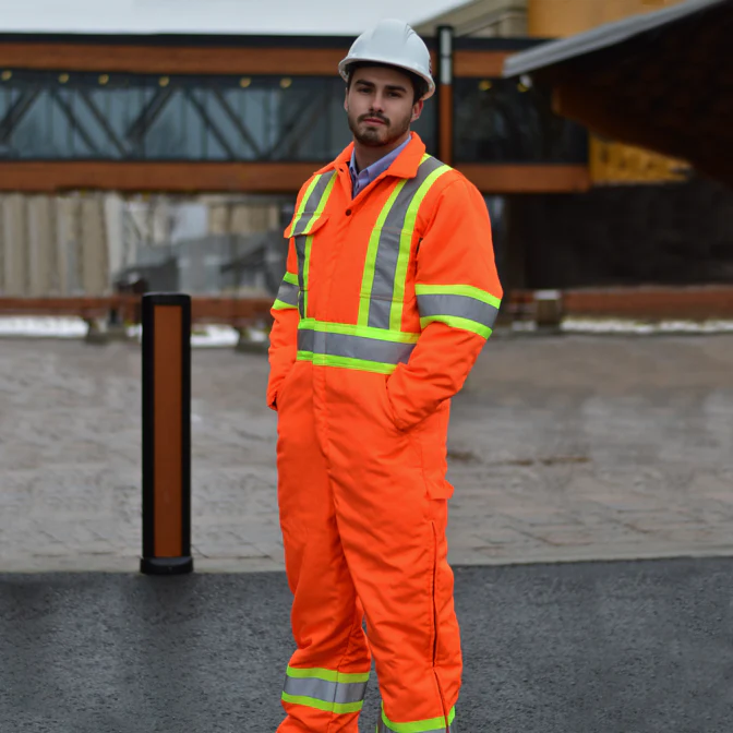Winter Lined Coverall with Hi-Visibility Striping by GATTS Workwear - Style 791XD4