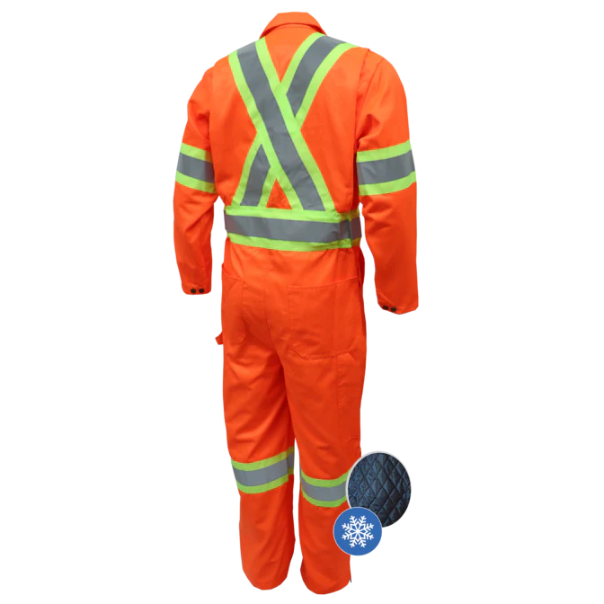 Winter Lined Coverall with Hi-Visibility Striping by GATTS Workwear - Style 791XD4