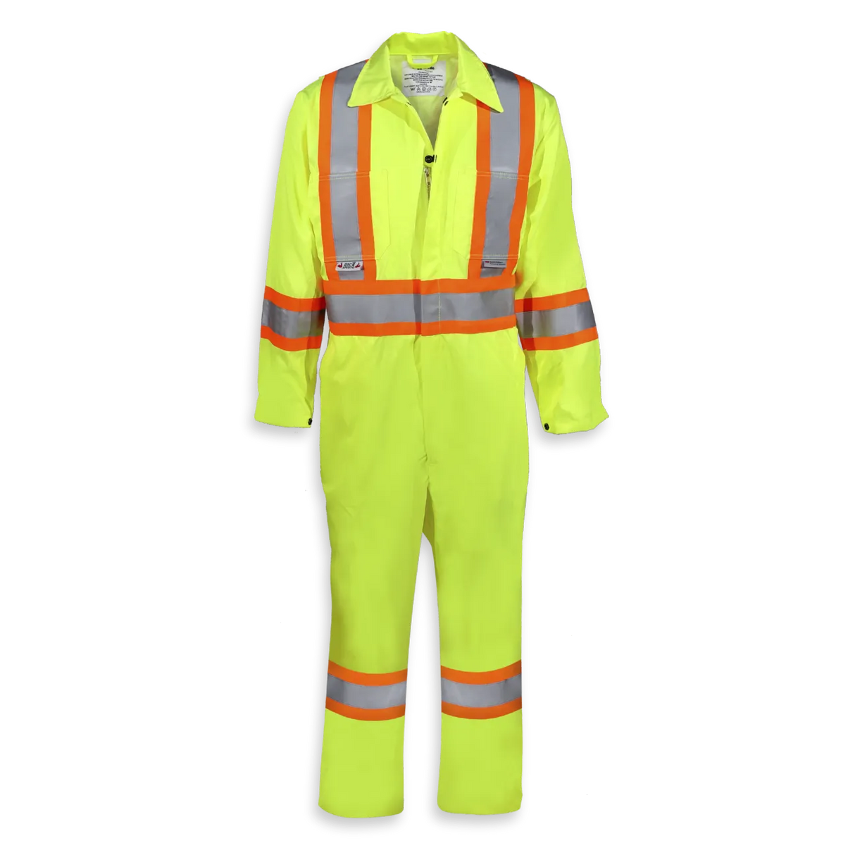 Lime Green Poly/Cotton Safety Coverall by Big K Clothing - Style BK1400