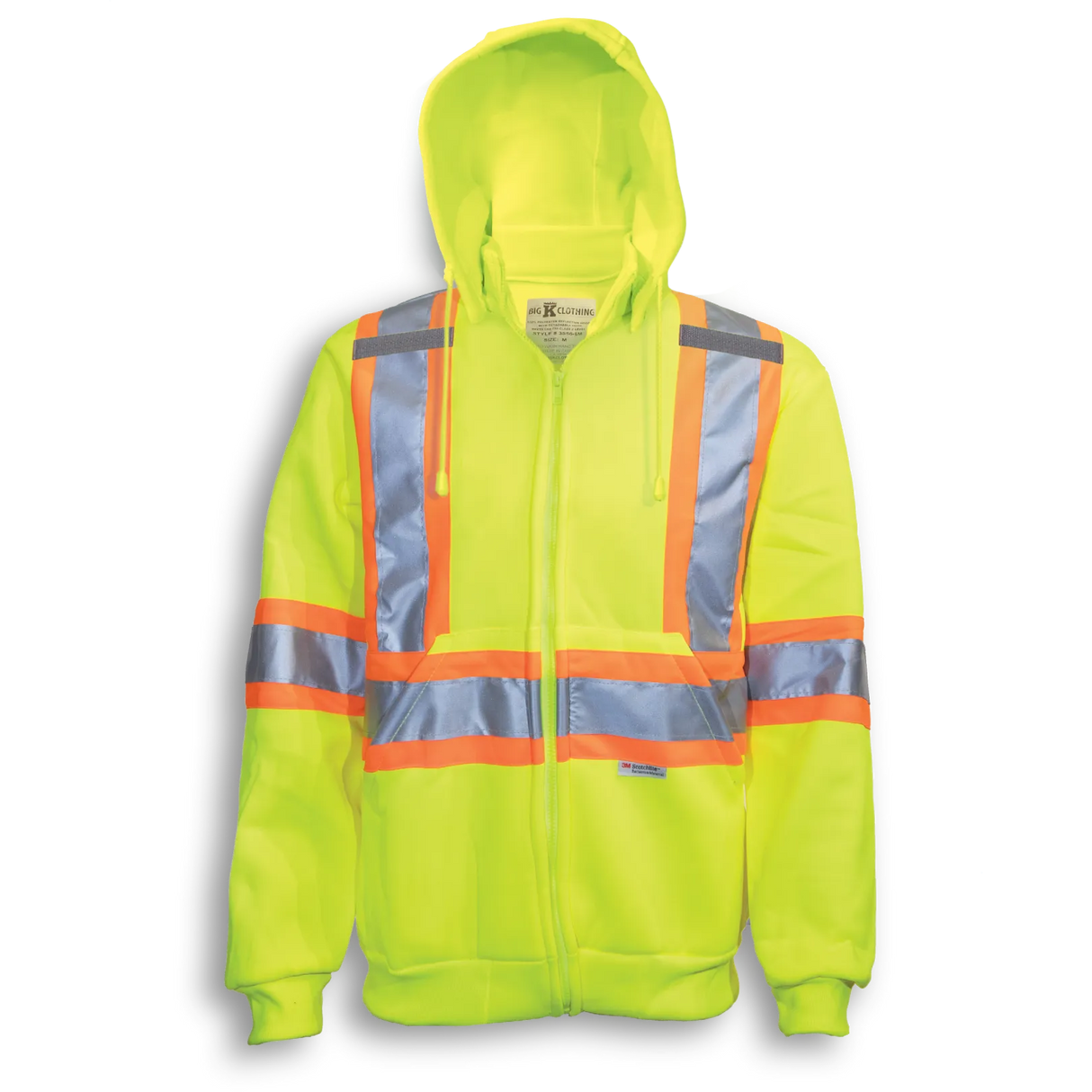Hi-Vis Poly Hoodie with Detachable Hood by Big K Clothing - Style BK3556