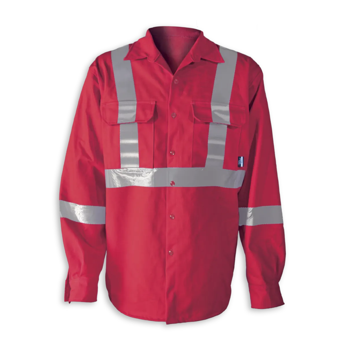 Hi-Vis FR Work Shirts With 2" Silver Striping by Big K Clothing - BK555FRI-2