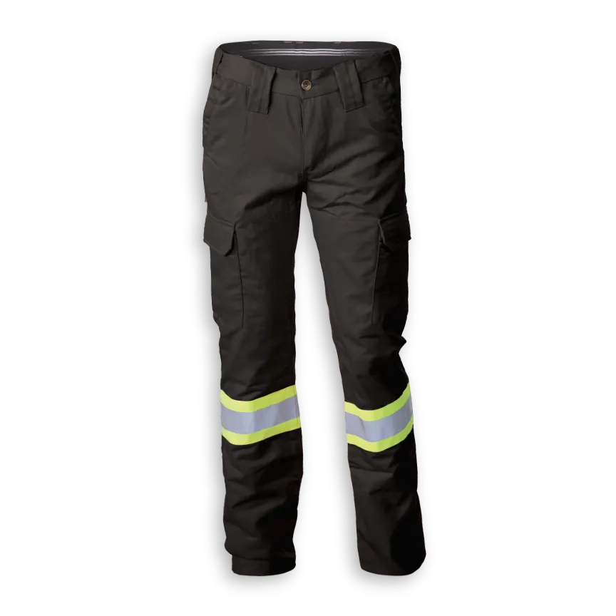Woman’s Hi-Vis Black Polyester/Cotton Cargo Pants by Big K Clothing - Style BK908BLKW