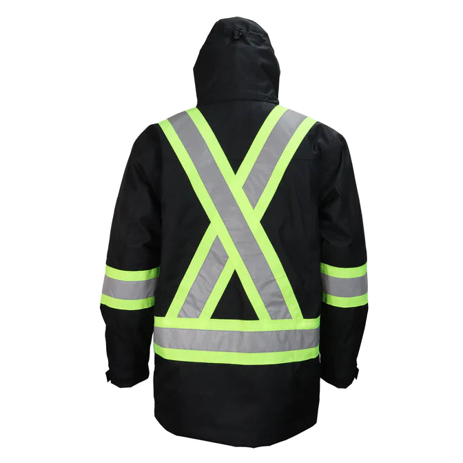 Hi-Vis 4-In-1 Water Resistant Jacket with Reversible/Removable Liner - Style 830X4