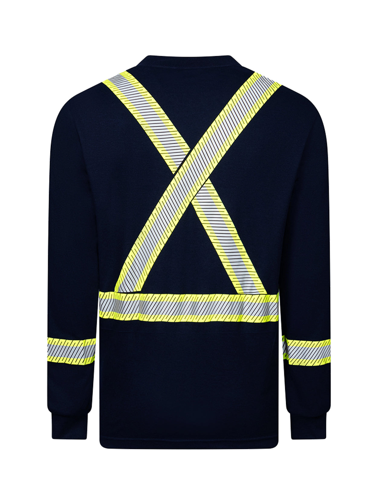 Navy Frontline 6.9 oz Henley With Segmented Striping by IFR Workwear Style 662