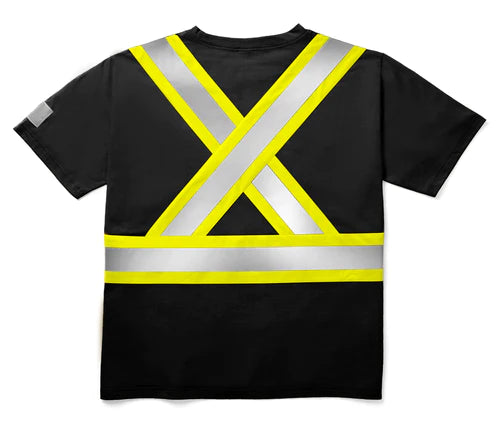 Rasco Hi Vis Birdseye Short Sleeve Safety Tee Shirt with Chest Pocket - Style HV006