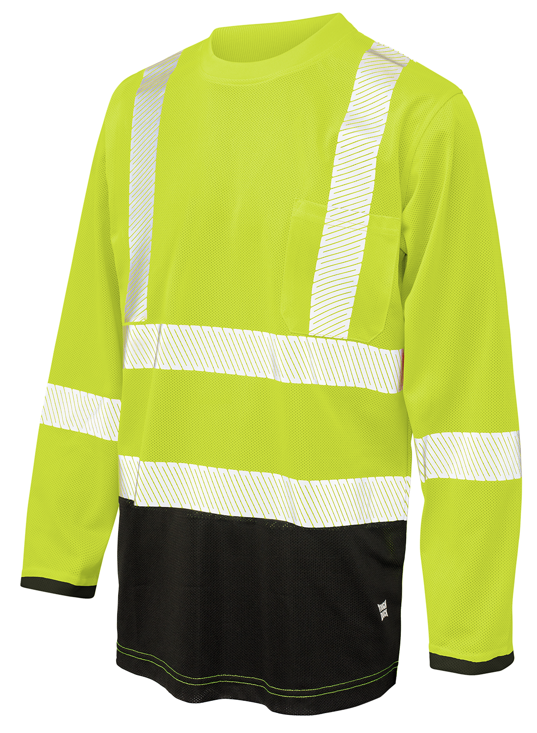 Hi-Vis Micro Mesh Long Sleeve Safety T-Shirt with Pocket By Tough Duck - Style ST081