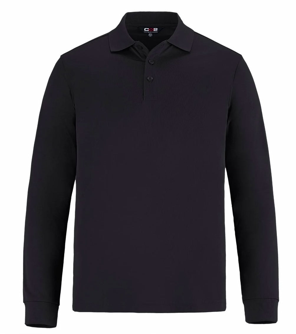 CX2 Birdie - Men's Long Sleeve Pique Mesh Polo Shirt, Style S05737
