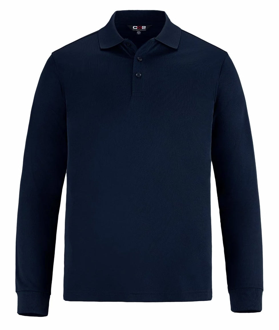 CX2 Birdie - Men's Long Sleeve Pique Mesh Polo Shirt, Style S05737