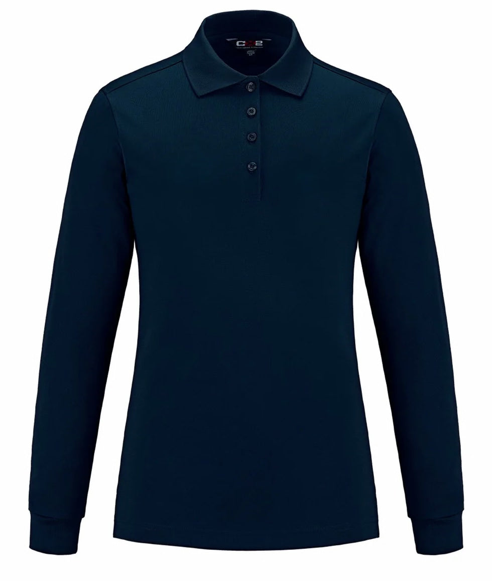 CX2 Birdie - Ladies Long Sleeve Pique Mesh Polo Shirt, Style S05738