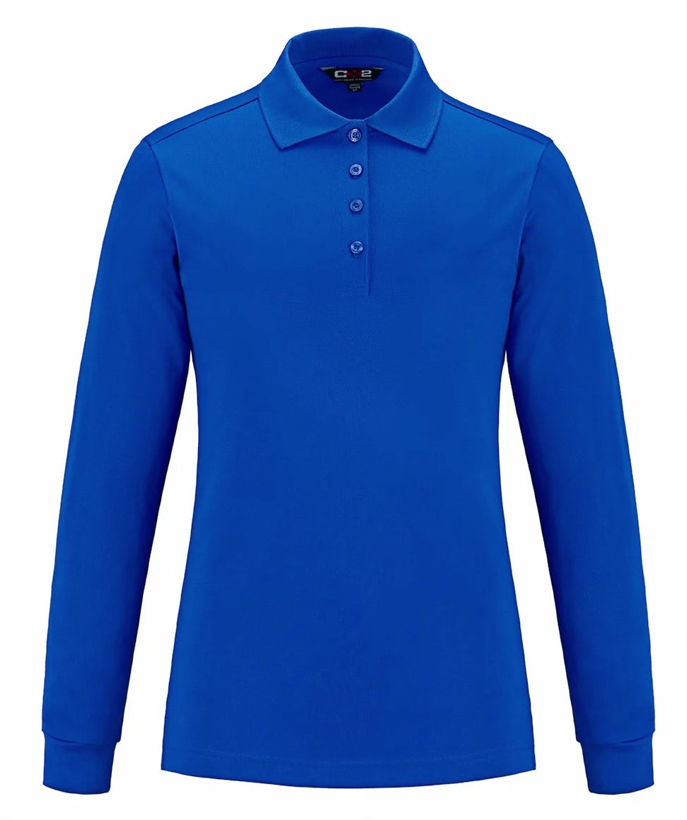 CX2 Birdie - Ladies Long Sleeve Pique Mesh Polo Shirt, Style S05738
