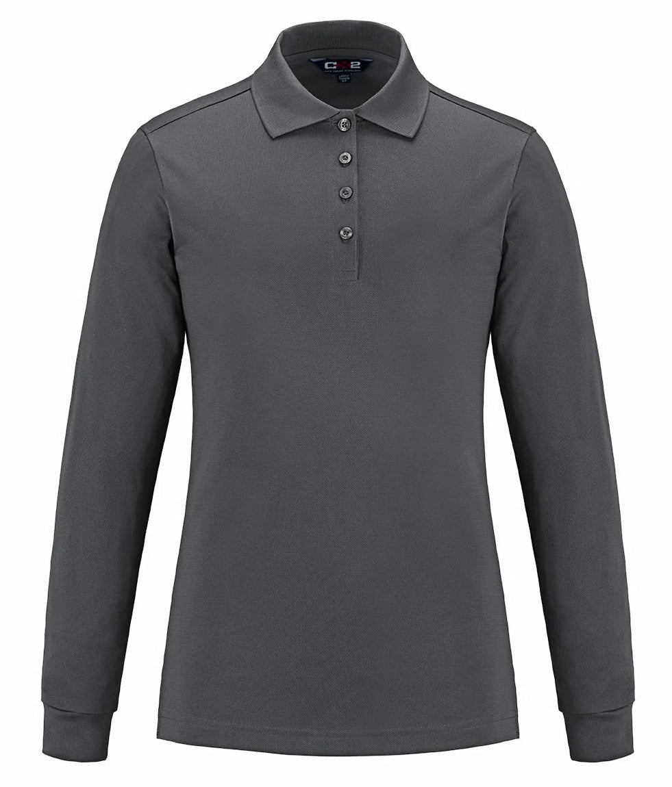 CX2 Birdie - Ladies Long Sleeve Pique Mesh Polo Shirt, Style S05738
