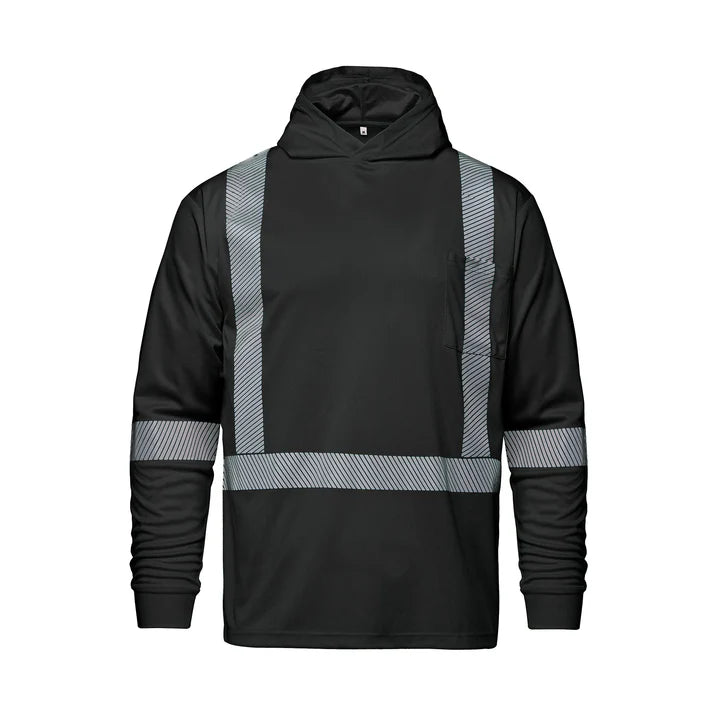 CX2 Glow Hi-Vis Long Sleeve Hooded T-Shirt with Segmented Stripes - Style S05985