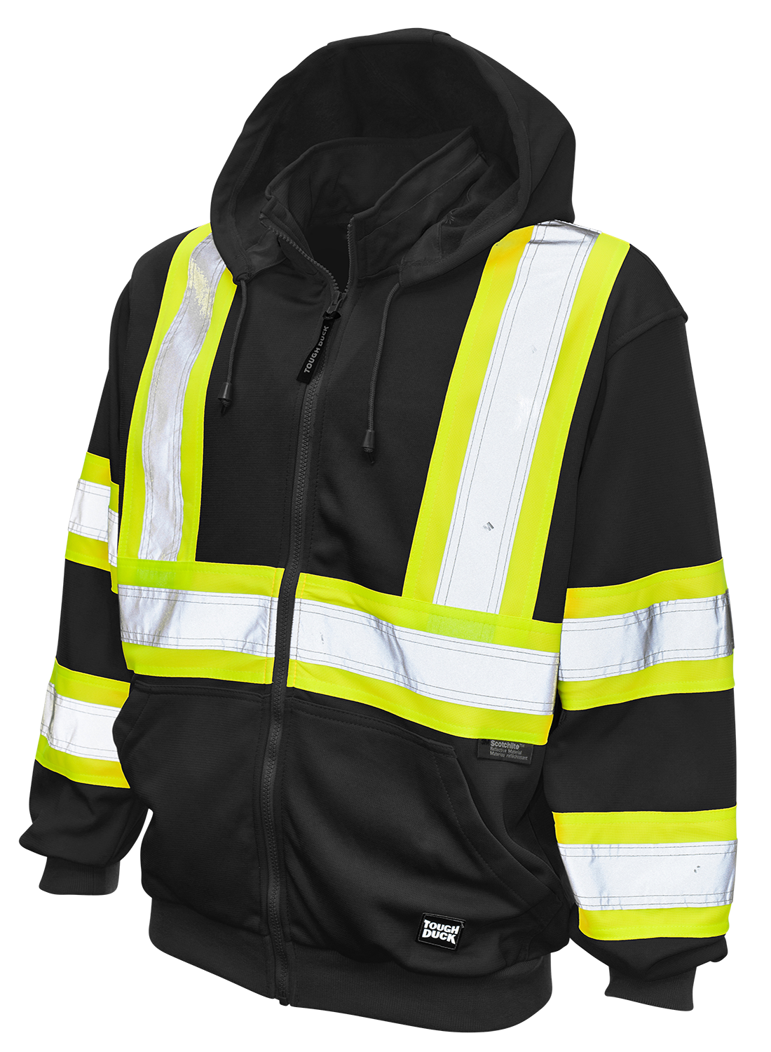 Full Zip Unlined Fleece Safety Hoodie by Tough Duck - Style S494