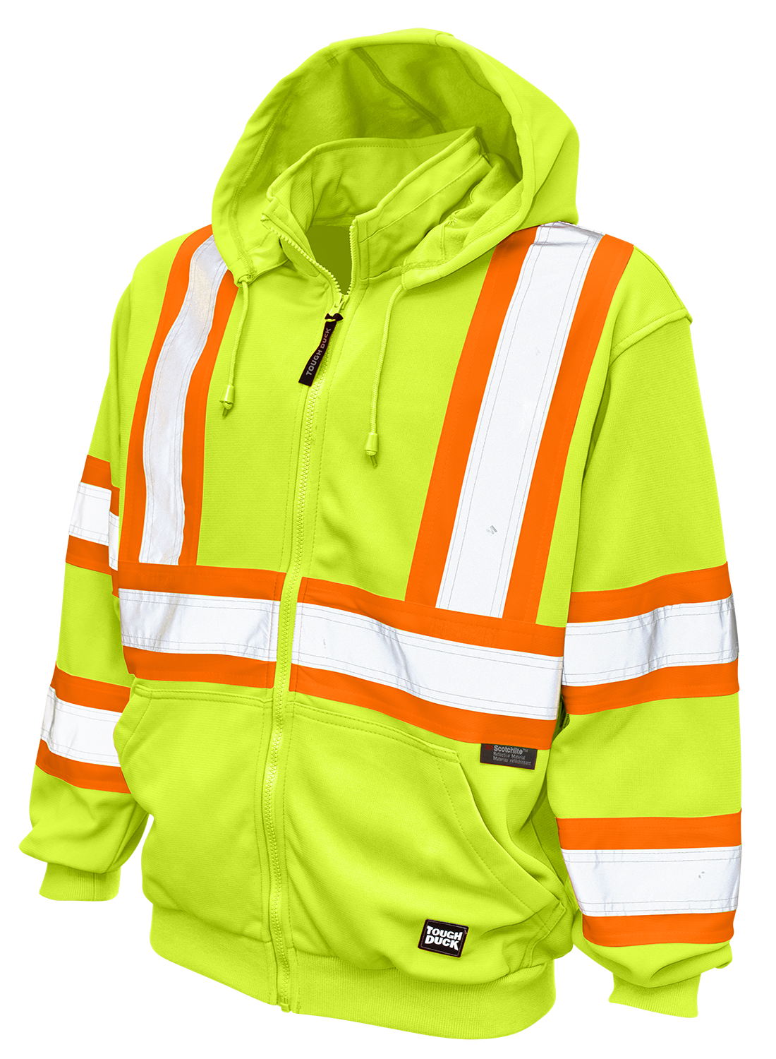 Full Zip Unlined Fleece Safety Hoodie by Tough Duck - Style S494