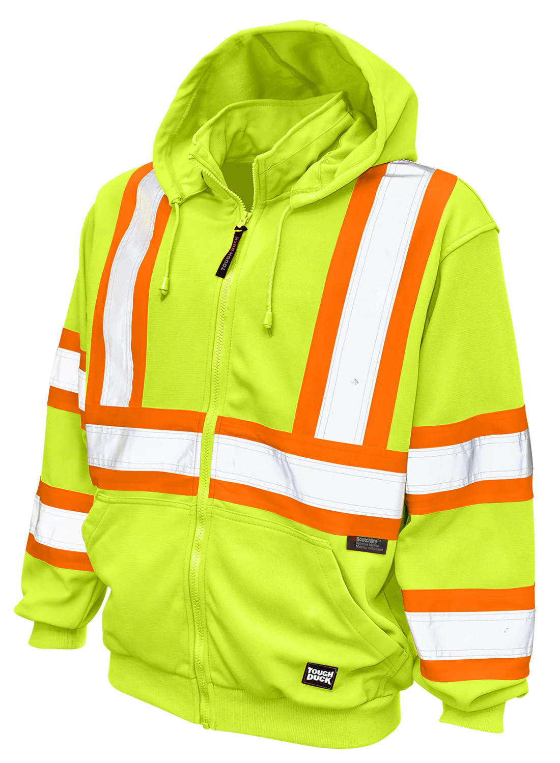 Full Zip Unlined Fleece Safety Hoodie by Tough Duck - Style S494