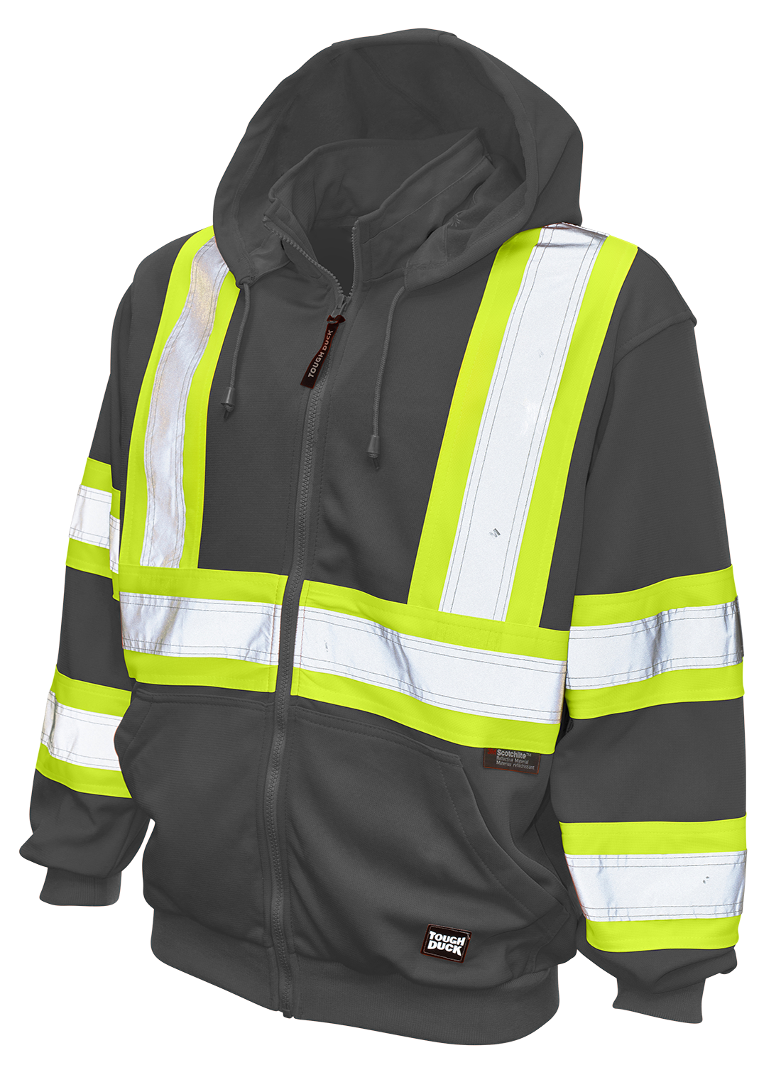 Full Zip Unlined Fleece Safety Hoodie by Tough Duck - Style S494