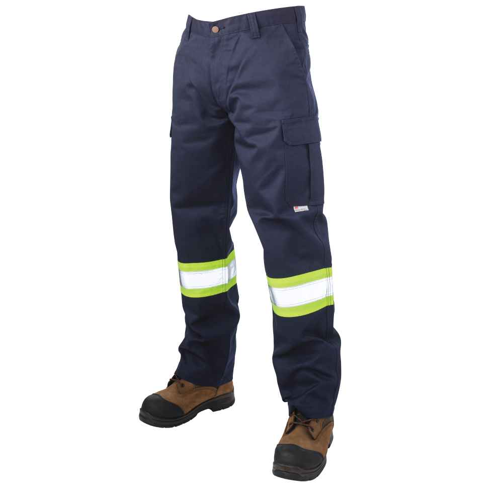 Hi-Vis Relaxed Fit Twill Safety Cargo Utility Pant by Tough Duck - Style S607