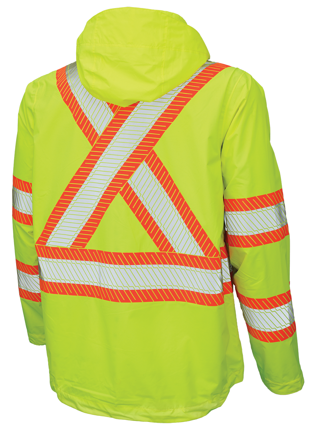 Hi-Vis Packable Ripstop Safety Rain Jacket by Tough Duck - Style SJ05