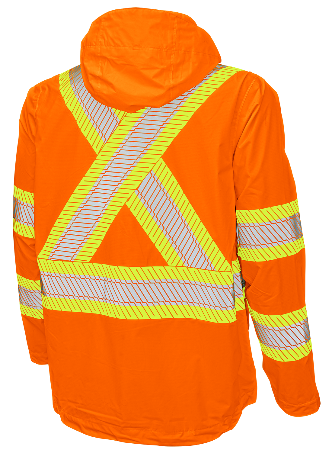 Hi-Vis Packable Ripstop Safety Rain Jacket by Tough Duck - Style SJ05