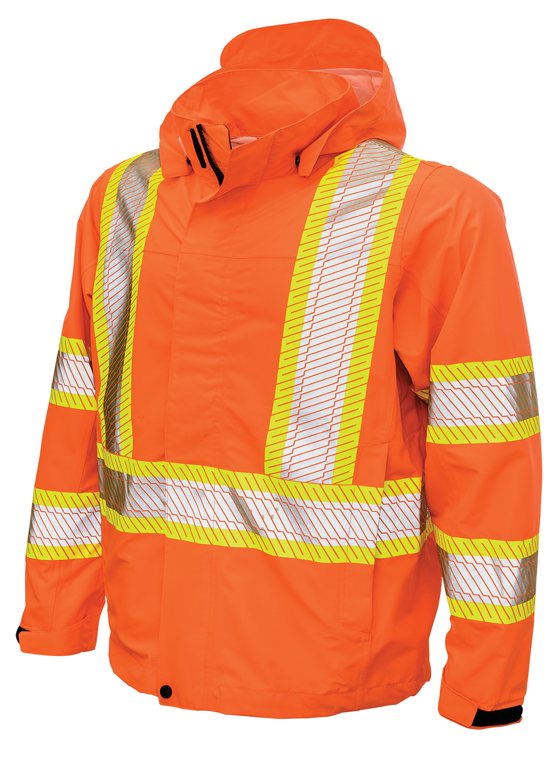 Hi-Vis Packable Ripstop Safety Rain Jacket by Tough Duck - Style SJ05