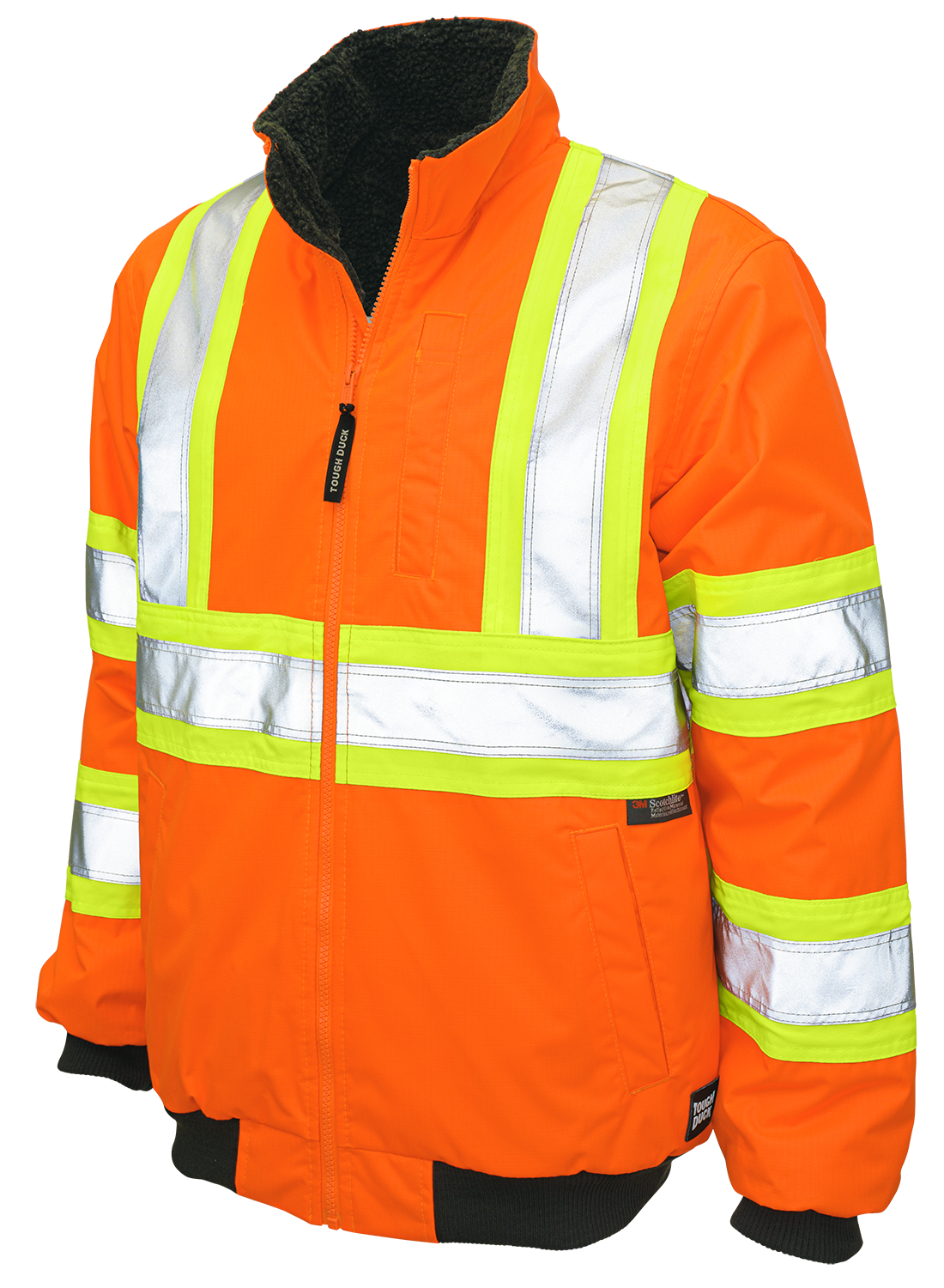 Ripstop Sherpa Lined Safety Bomber by Tough Duck - Style SJ26