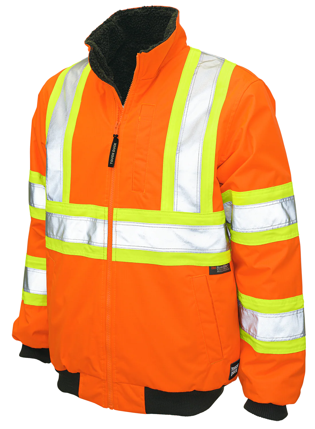 Ripstop Sherpa Lined Safety Bomber by Tough Duck - Style SJ26