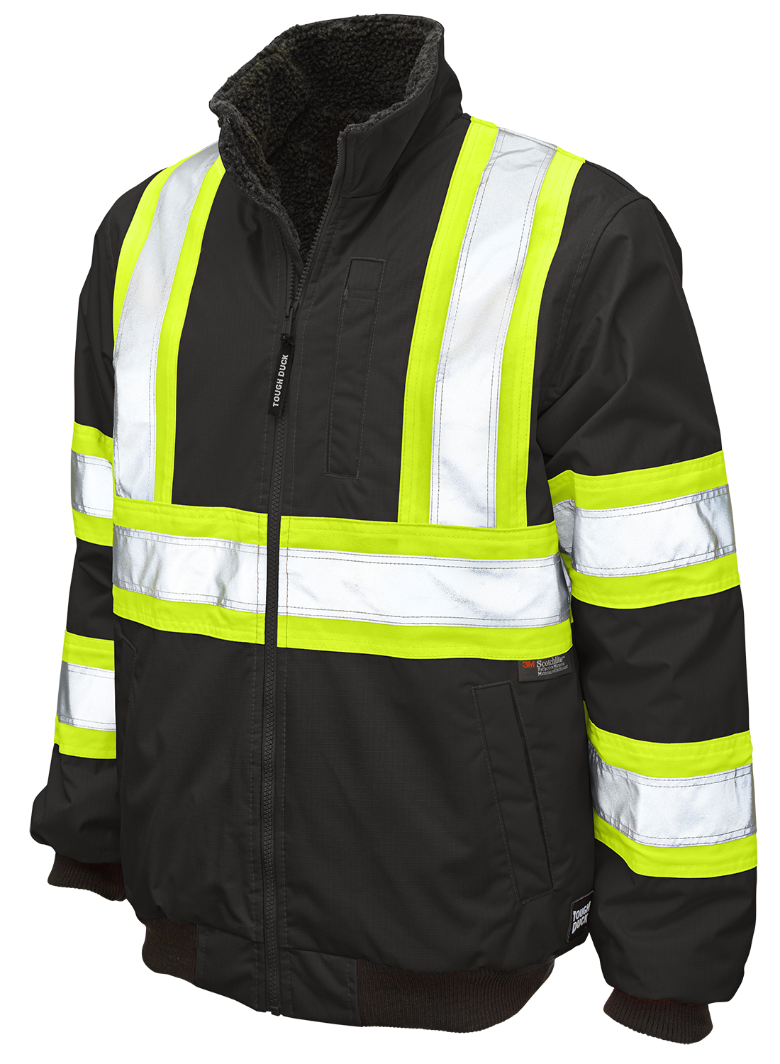 Ripstop Sherpa Lined Safety Bomber by Tough Duck - Style SJ26