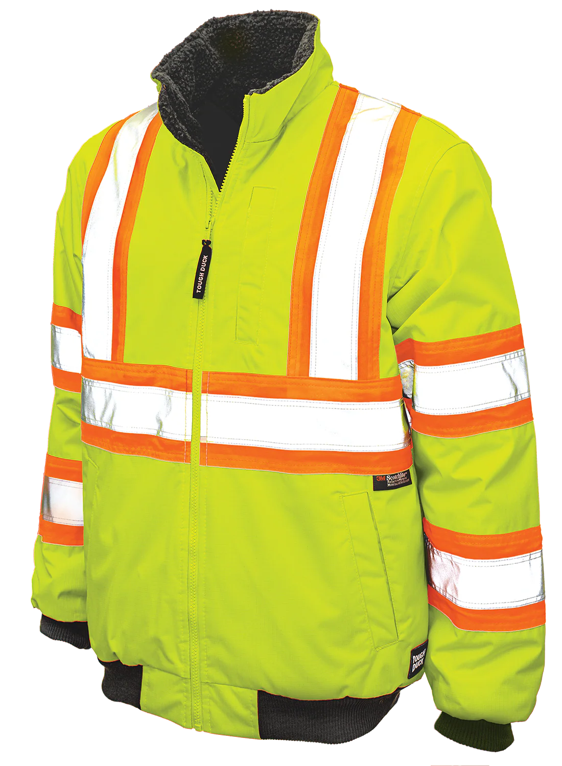 Ripstop Sherpa Lined Safety Bomber by Tough Duck - Style SJ26