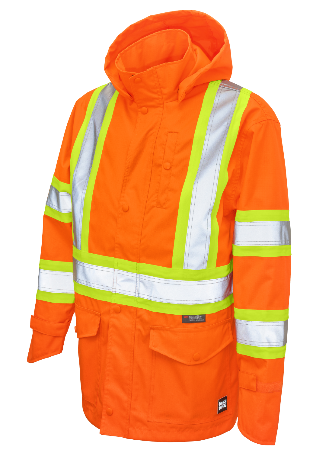 Premium Ripstop Safety Rain Jacket by Tough Duck - Style SJ35