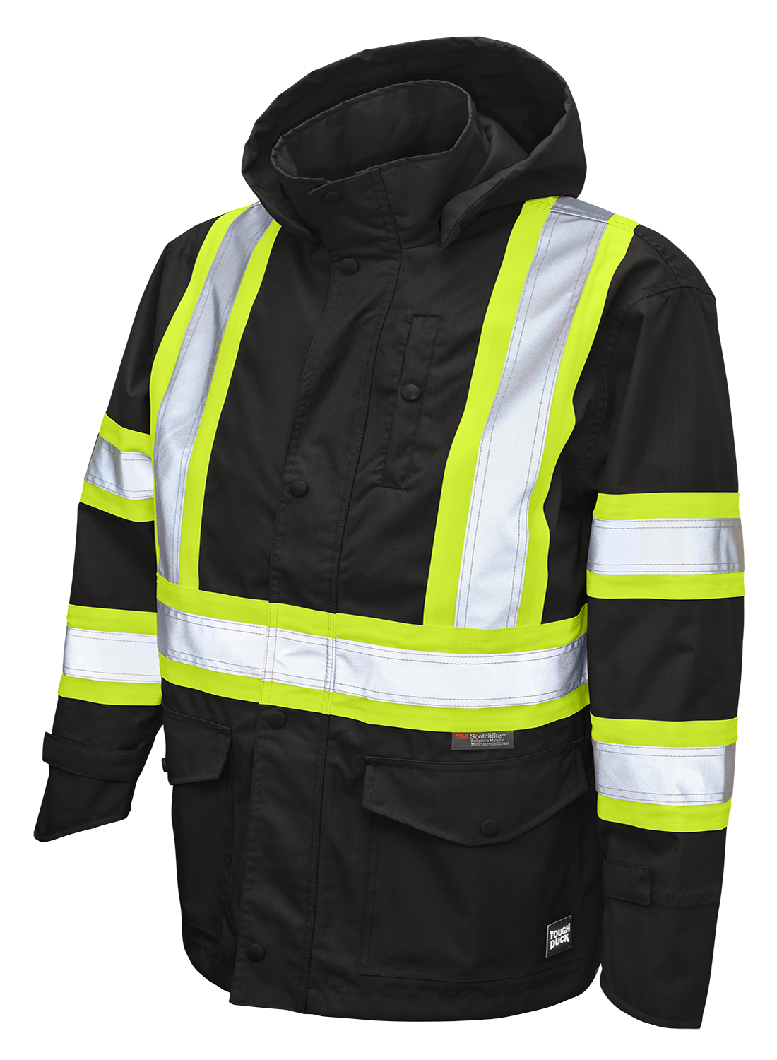 Premium Ripstop Safety Rain Jacket by Tough Duck - Style SJ35