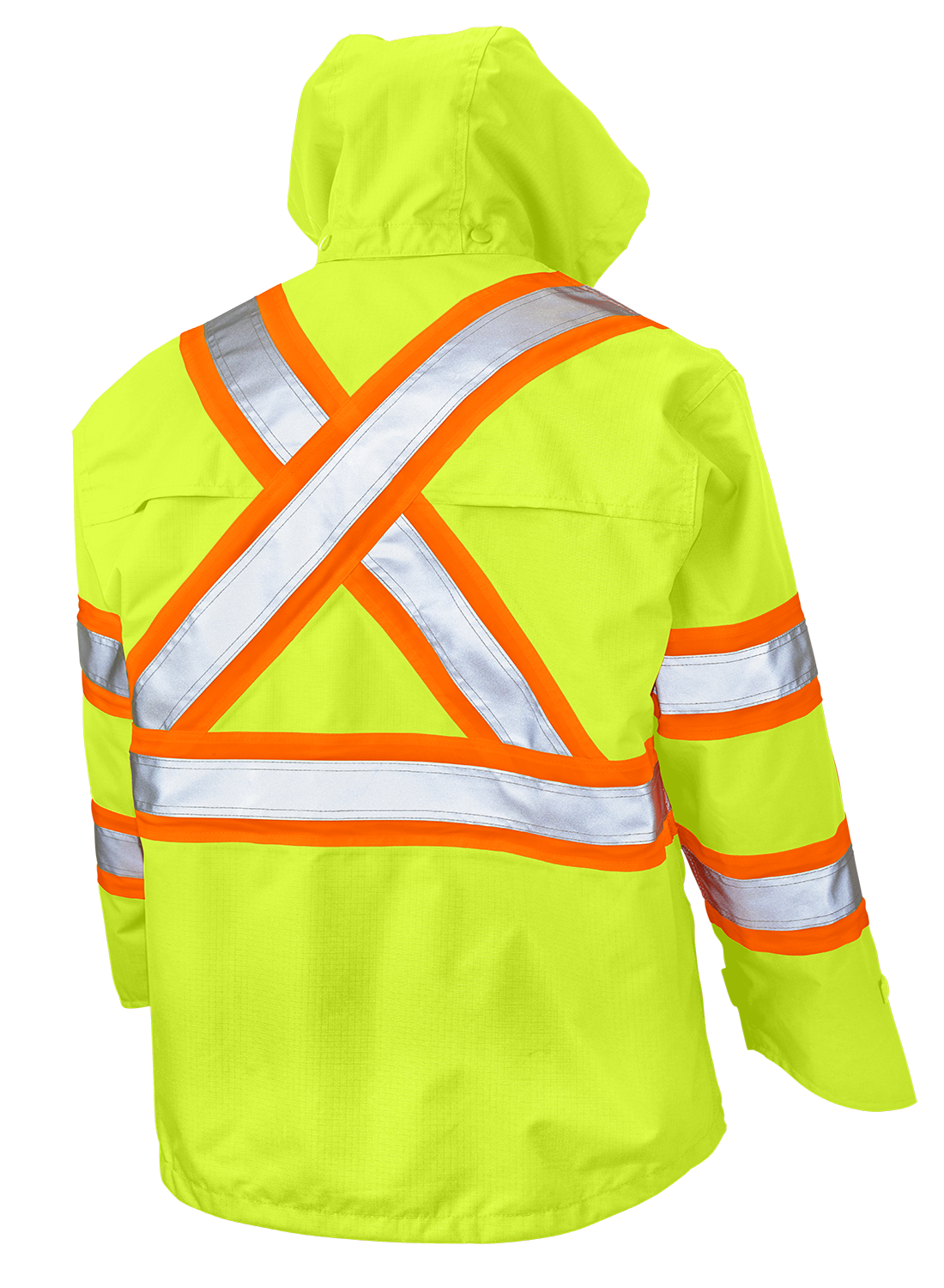 Premium Ripstop Safety Rain Jacket by Tough Duck - Style SJ35